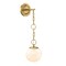 Designers Fountain Wine Flower 7 in. 1-Light Brushed Gold Wall Sconce with White Art Glass Shade and Adjustable Chain D329M-WS-BG - alternate 2